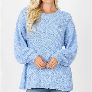 Light Blue Popcorn sweater